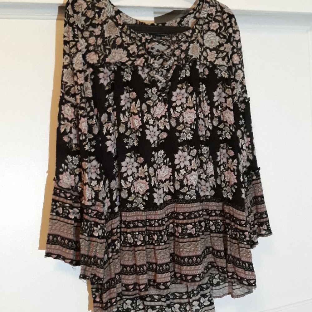 Flowered long shirt
